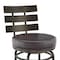 Armen Living Natya Swivel Counter or Bar Stool in Mocha Finish with Brown Faux Leather 840254333673 - alternate 3